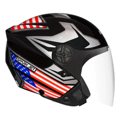 Capacete Aberto Ebf Spark Jet Bandeiras Tamanho 56 58 60