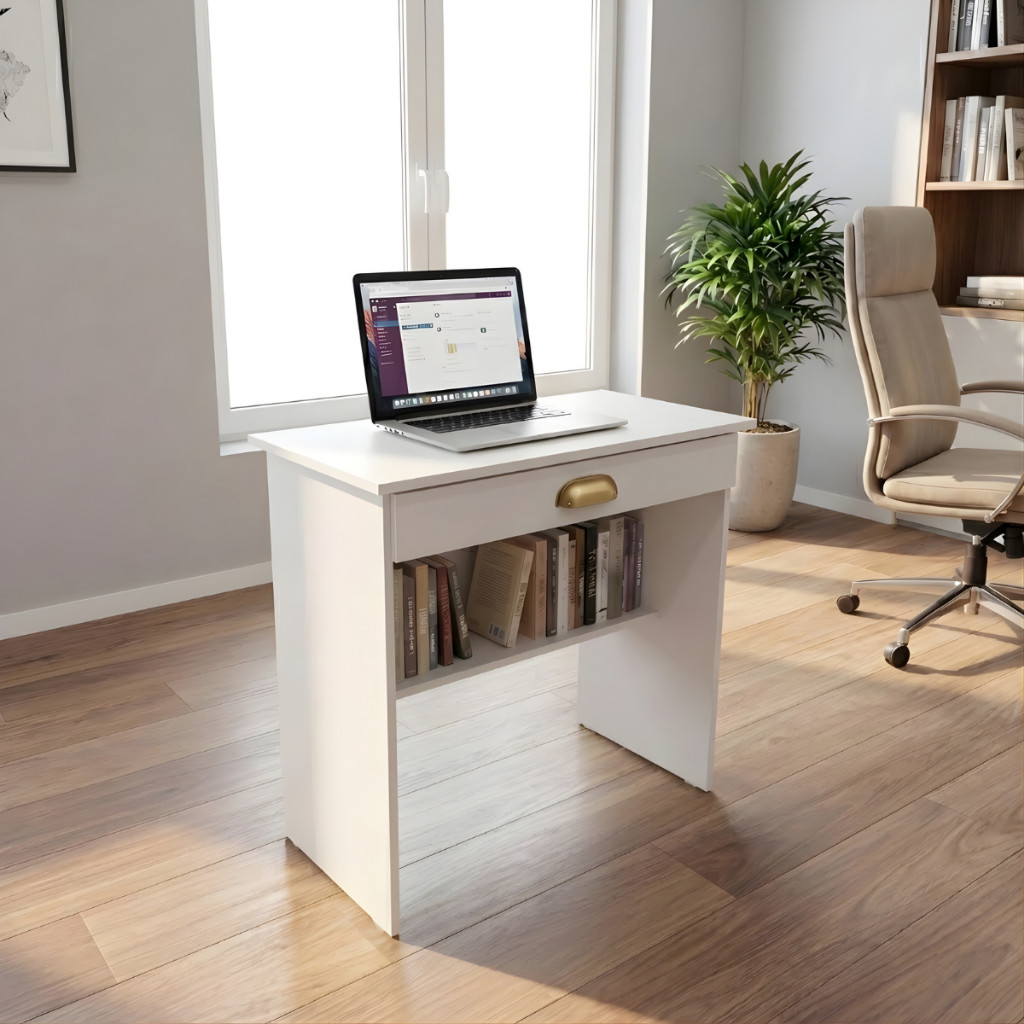 Escrivaninha Mesa Com Gaveta Para Computador Prateleira Quarto Home Office Gamer Estudo Escritorio
