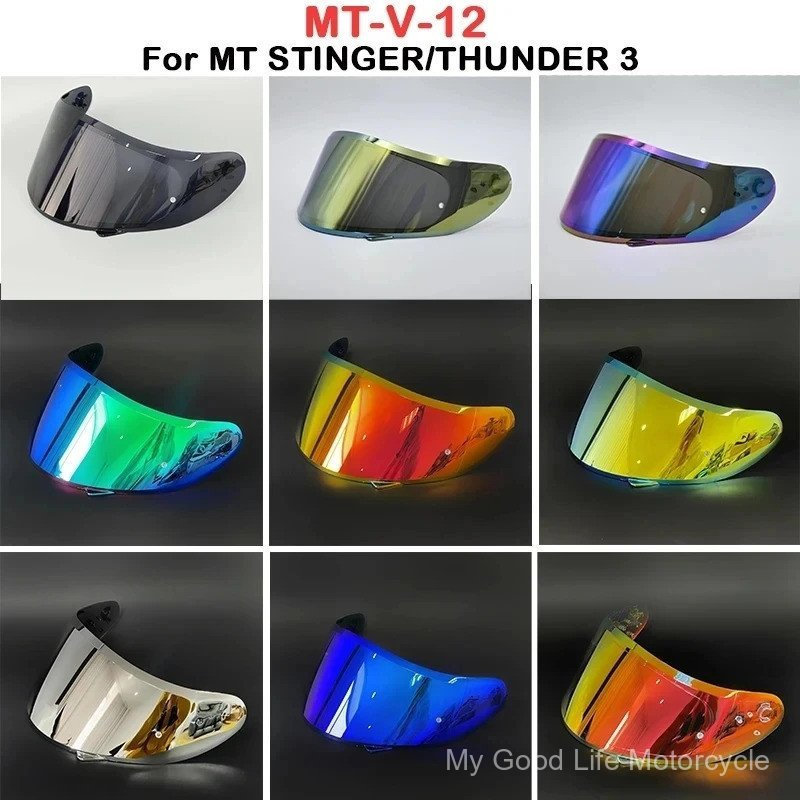 Viseira MT-V-12 para capacete MT STINGER e capacete MT THUNDER 3. Peças de reposição MT. Viseira THUNDER 3SV 5OXF.