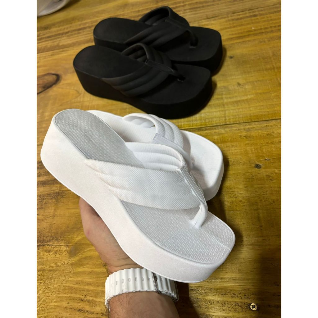Kit 2 Pares Tamanco Delta Dupla Econômica Chinelo Anabela Feminino Plataforma Nuvem EVA Antiderrapante Confortável
