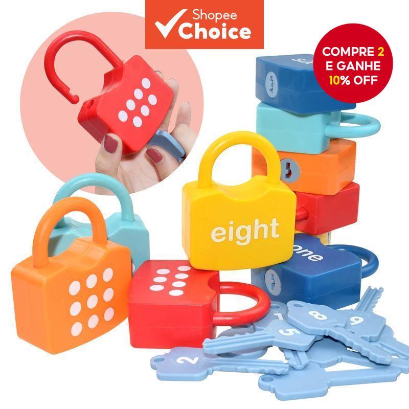 Fechaduras Correspondentes Do Alfabeto-26 Teclas E Brinquedo Educacional Para Reconhecimento De Números De Letras De Nat em Oferta na Shopee