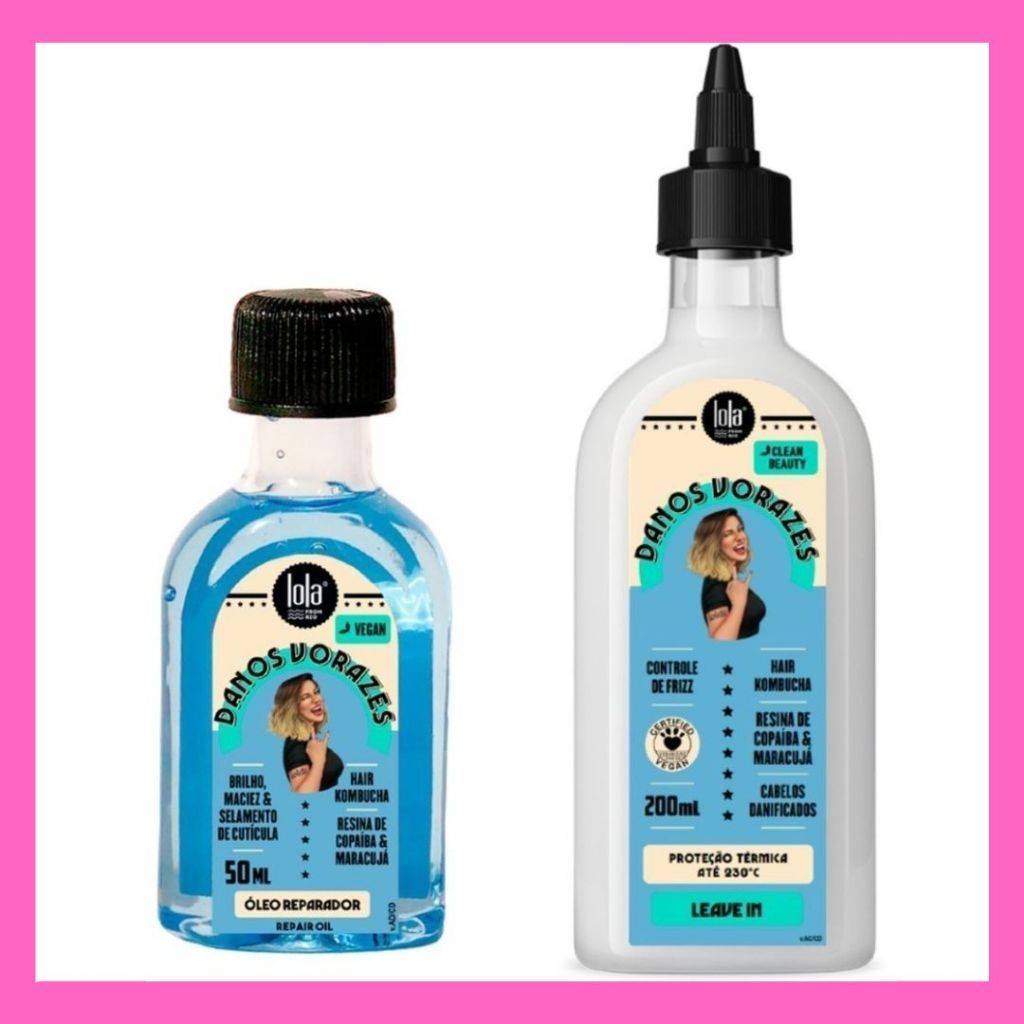 Kit Danos Vorazes (2 Produtos) Leave -in 200g + Óleo 50ml - Lola Cosmetics em Oferta na Shopee