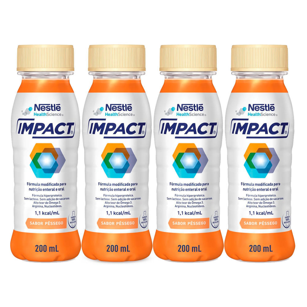 Kit 4 Impact Nutrição Enteral e Oral Pêssego 200ml em Oferta na Shopee