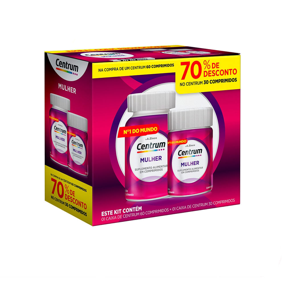 Centrum Essentials Mulher 60 Comprimidos e Ganhe 70% de Desconto no Centrum Mulher 30 Comprimidos