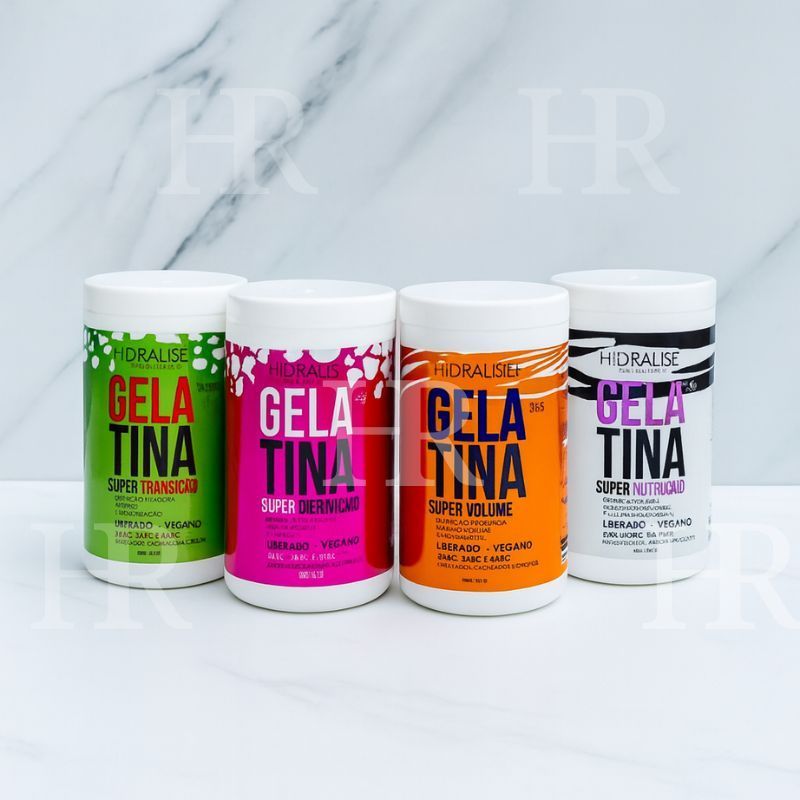 Kit Com 4 Gelatinas Hidralise 1 Kg Cabelos Cacheados Crespos Ondulados em Oferta na Shopee