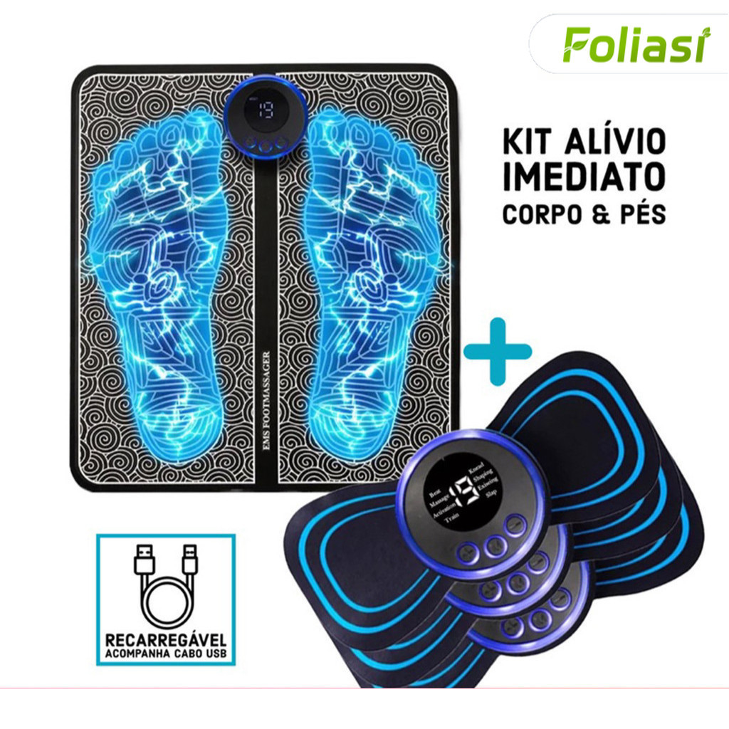 Use Kit de carpete para aliviar dores nos pés e musculares e Mini massageador elétrico