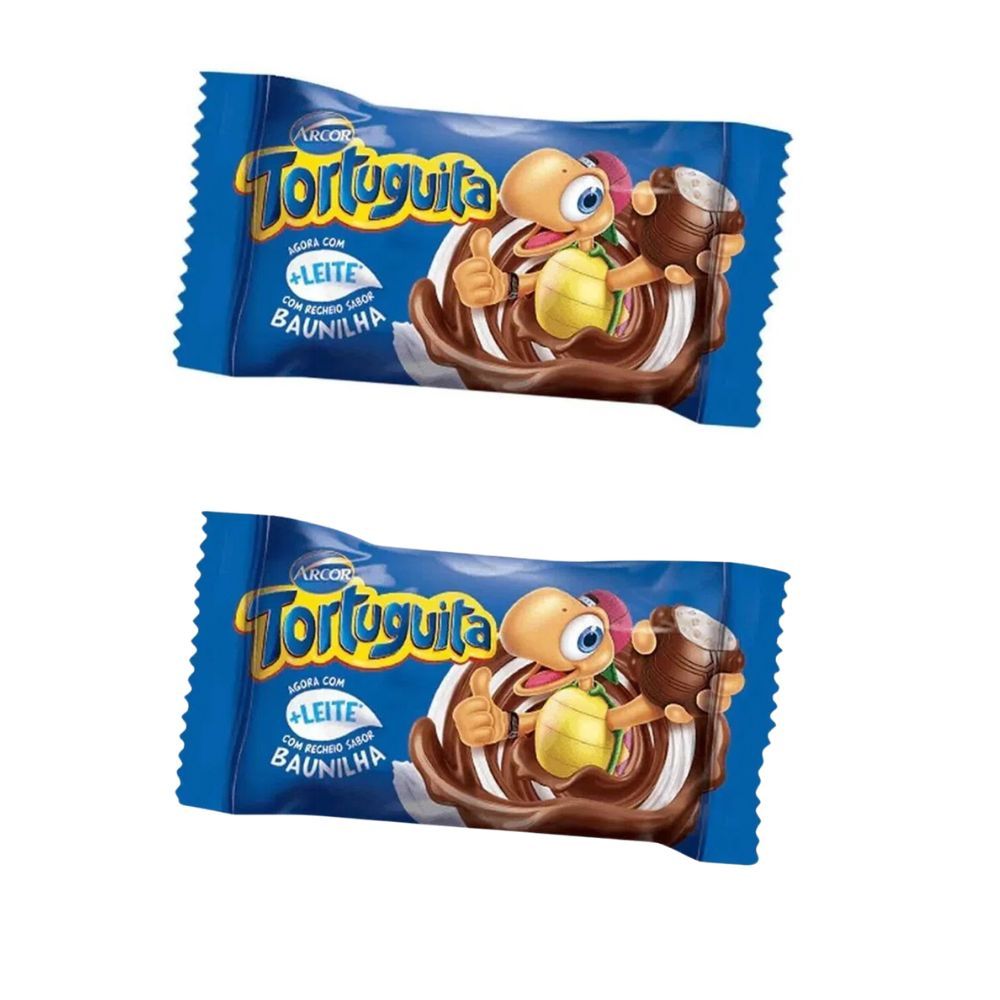 Kit 2 Chocolate Arcor Tortuguita Recheio Baunilha 15,5g