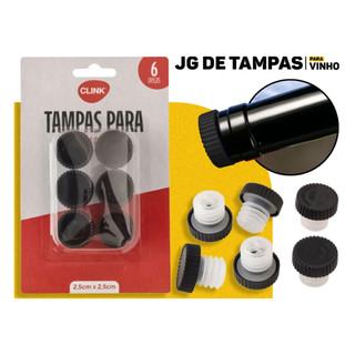Tampa Plástica P/ Garrafas De Vinho Kit 6 Unidades - 2,5cm