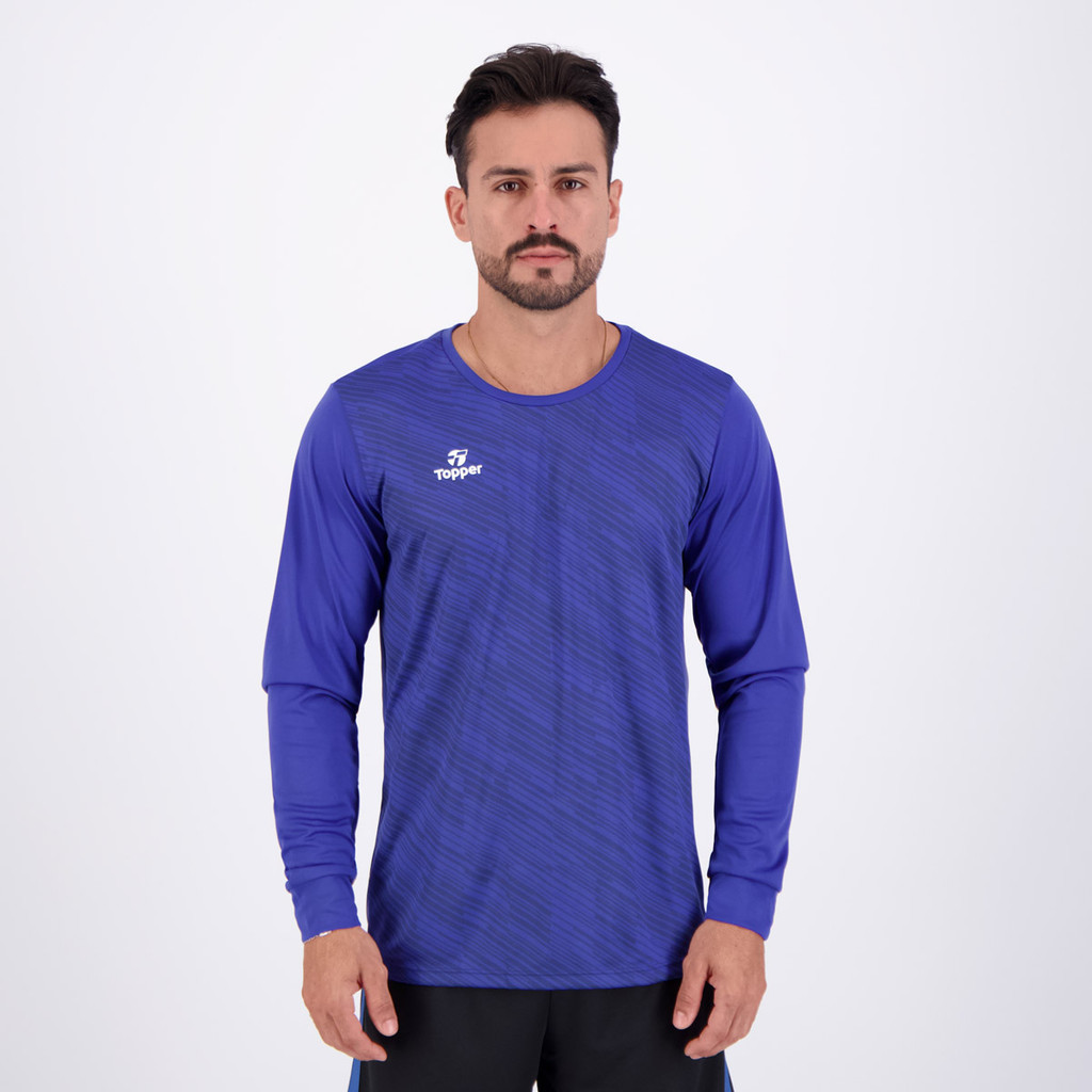 Camiseta Topper Goleiro Classic III Manga Longa Azul