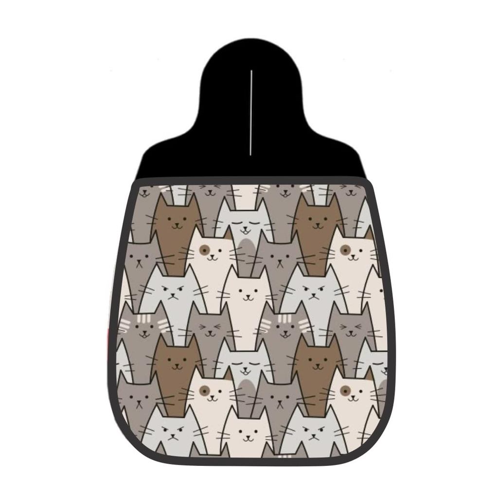 Lixeira De Carro Organizador Lixocar Gatos Desenho Fundo Bege 1