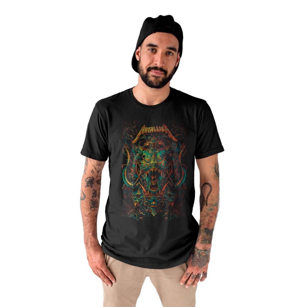 Camiseta Rock Punk Metallica Seek and Destroy Metallica Algodão Premium Unissex