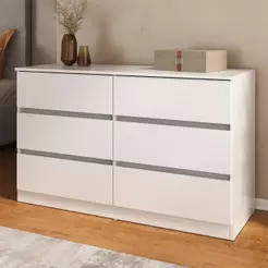Cômoda Com 6 Gavetas 120cm Multimóveis Mp4396 Branco