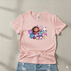 Camiseta Feminina A Casa Mágica Gabby Tendência Mãe e Filha Blusa 100% Algodão Envio Rápido