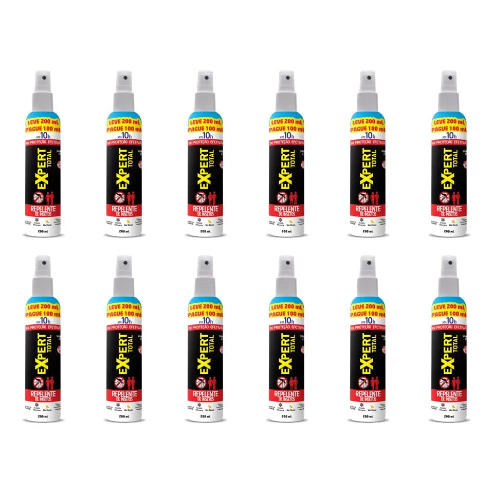 Kit 12 Und Repelente D Insetos Spray Expert Total 10h 200ml