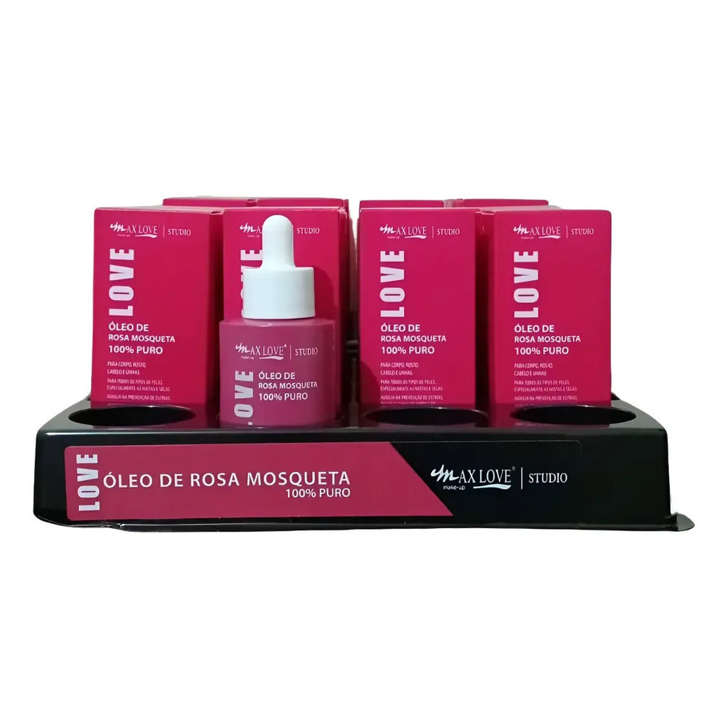 Box C/ 24un Óleo de Rosa Mosqueta 100% Puro 30ml - Max Love