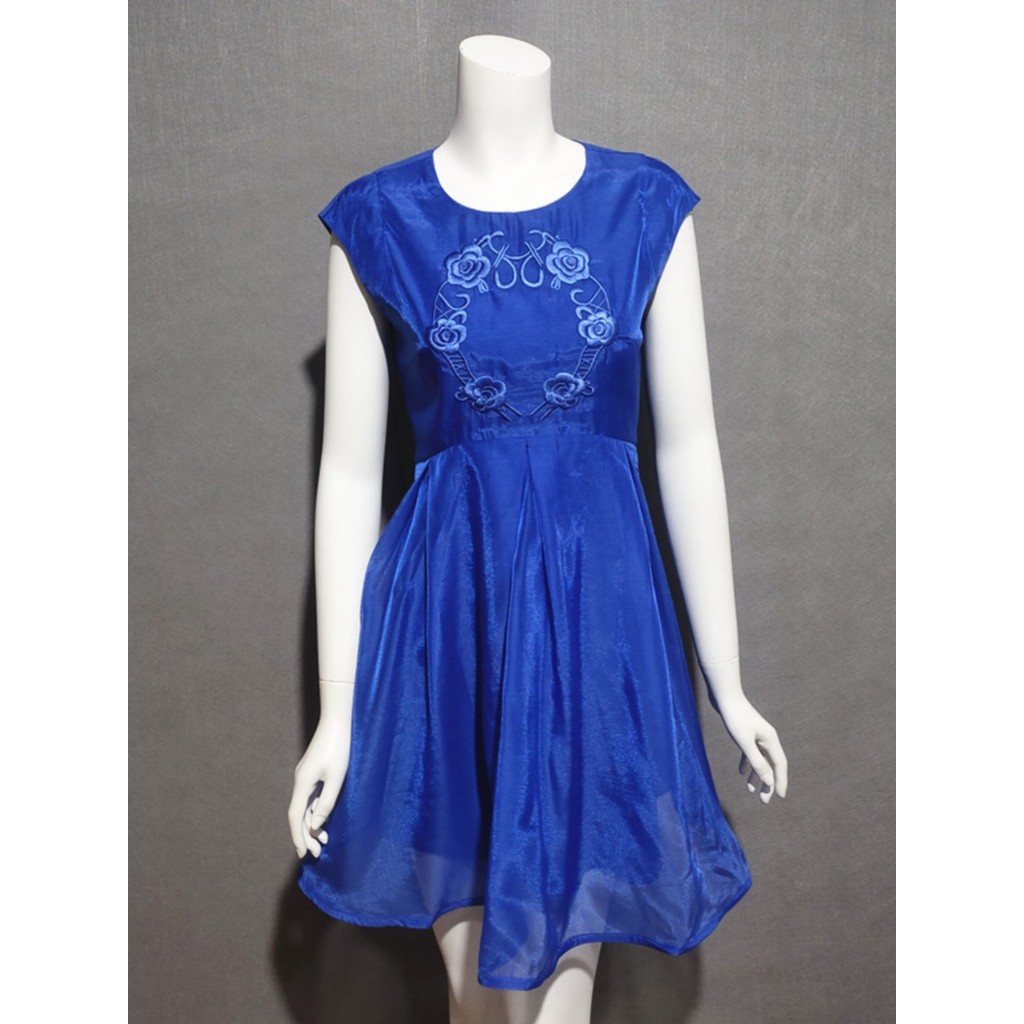 R RMEO Romântico Um Verão Senhoras High-End Bordado Temperamento Mais Magro Look Vestido Bordado Saia de Chiffon de Cint