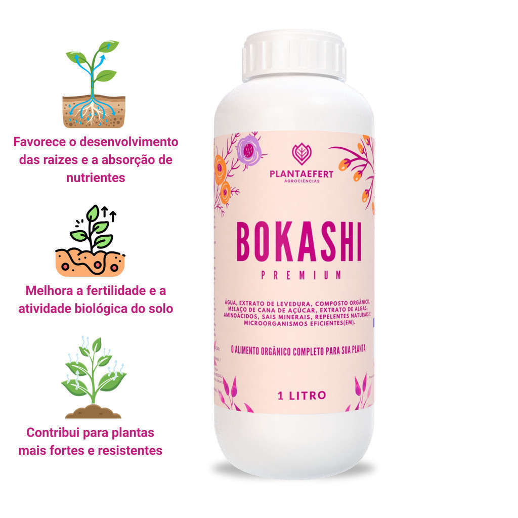 Adubo Para Samambaia Bokashi Líquido 1L Concentrado Nutrição Completa Folhas Mais Verdes Alto Vigor