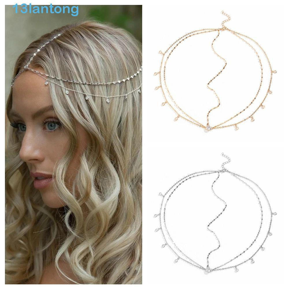 Acessório de Cabelo com Strass LANTONG, Acessórios para a Cabeça, Acessório para Sobrancelha, Joias Indianas D782