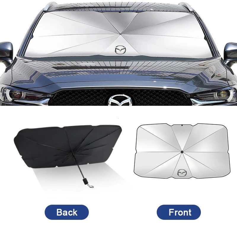 Acessórios de Guarda-Sol para Para-brisa de Carro com Emblema Mazda para Axela, Atenza, CX6, RX7, MX5, CX5, CX3, Protege