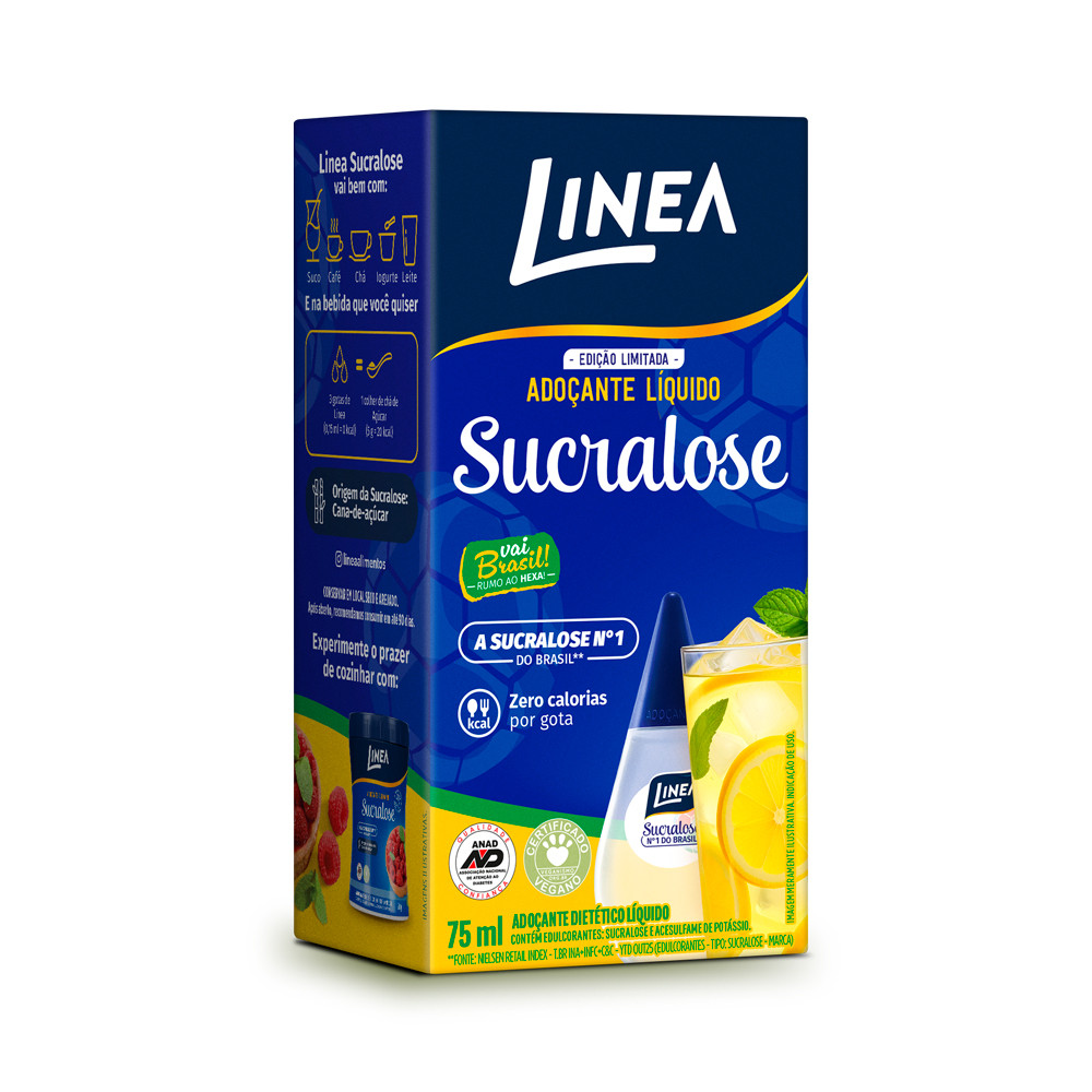 Adoçante Sucralose Líquido Linea de 75ml Edição Especial Copa do Mundo 2026