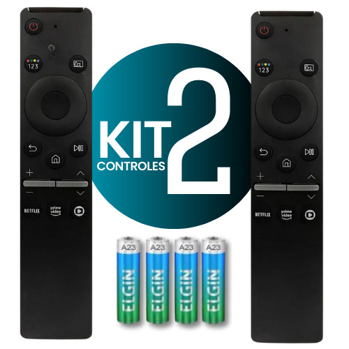 Kit 02 Controle Remoto Compatível com SAMSUNG 4k 8k Qled UHD Netflix Prime Globo