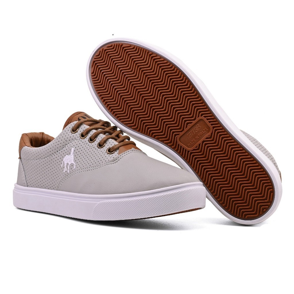 Promoção Sapato Tenis Sapatenis Masculino Casual Polo Imperial De Couro Leve Macio Qualidade Premium Oferta Envio Rápido