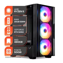 PC Gamer Spectrum, AMD Ryzen 5 5500, RTX 5050 8GB, 16GB DDR4, SSD 480GB, 500W 80 Plus
