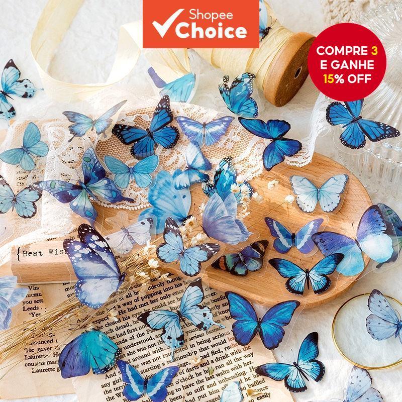 40pcs Adesivos de Parede Borboleta para Decoração de Bolo, Aniversário e Casamento