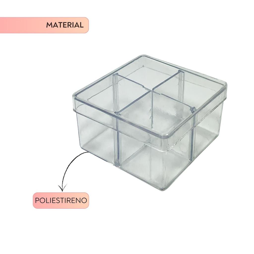 Kit 50 Caixinha Organizadora Acrílico 7x4cm Com Divisória Brigadeiro Lembrancinha Festa