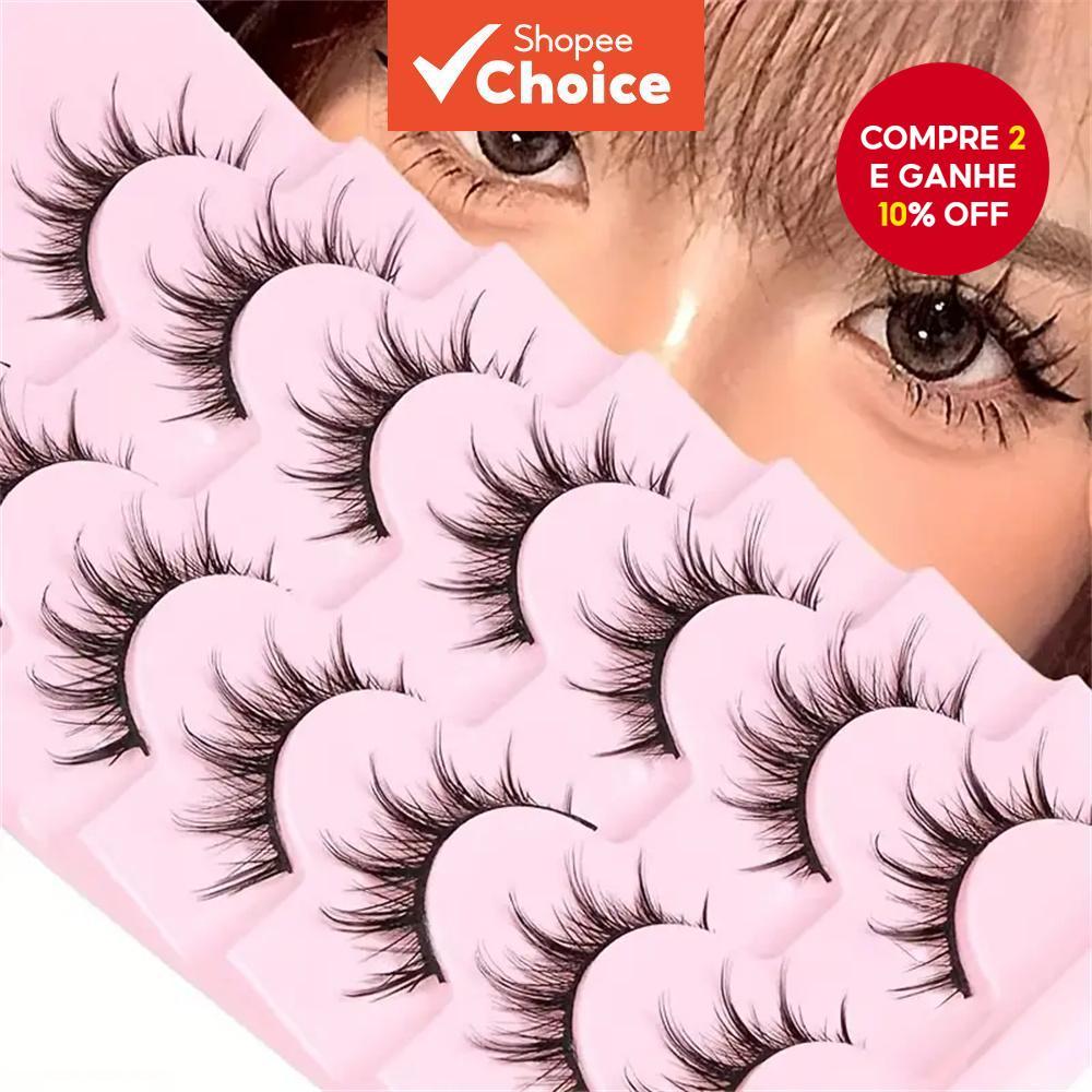 7 Pares De Cílios Mangá-Aparência Natural , Volume 3D , Finos , Fofos , Espetados , Anime E Cosplay em Oferta na Shopee