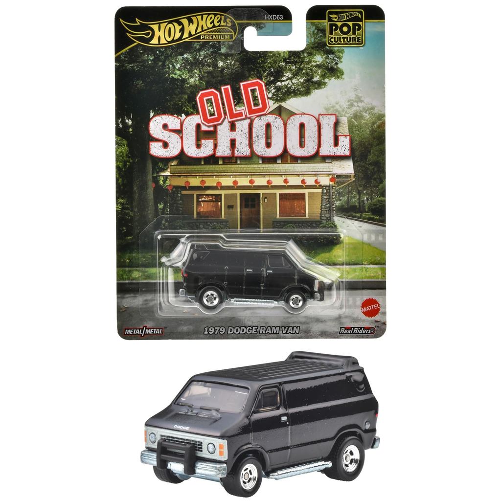 Hot Wheels Pop Culture 1979 Dodge Ram Van - Old School Van Veículo Brinquedo Mini Carro de 3 anos ou mais Preto HVJ38