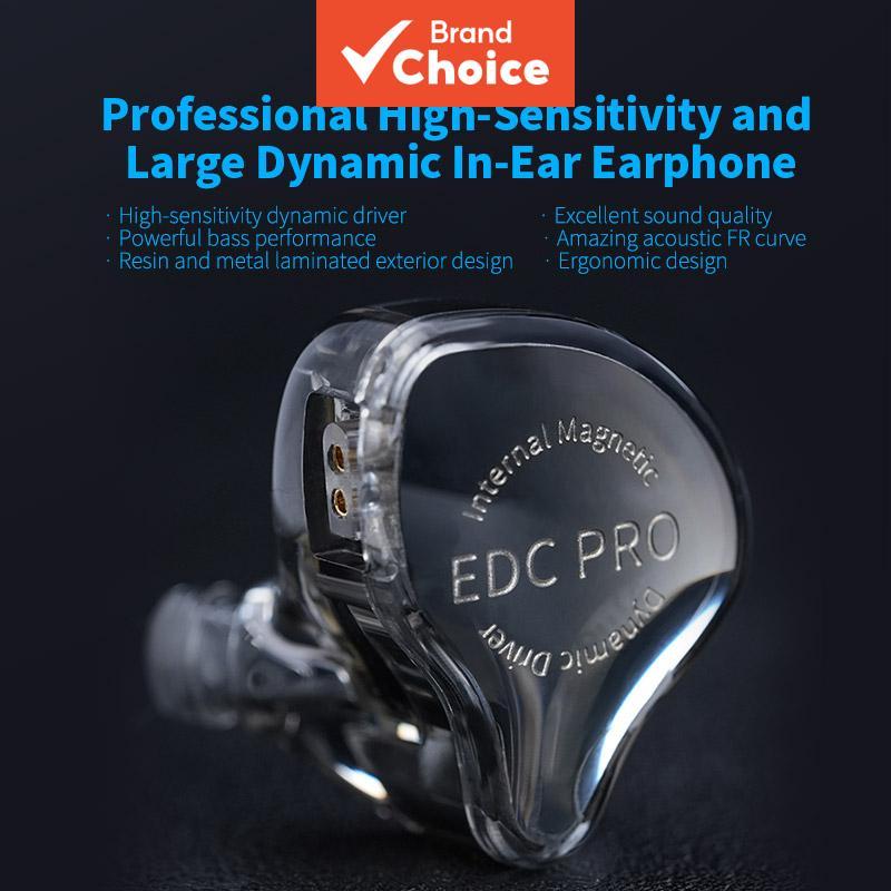 KZ EDC PRO fone de ouvido intra-auricular com fio HIFI de ação única, de alta qualidade, nível de febre, entrada de