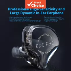 KZ EDC PRO fone de ouvido intra-auricular com fio HIFI de ação única, de alta qualidade, nível de febre, entrada de
