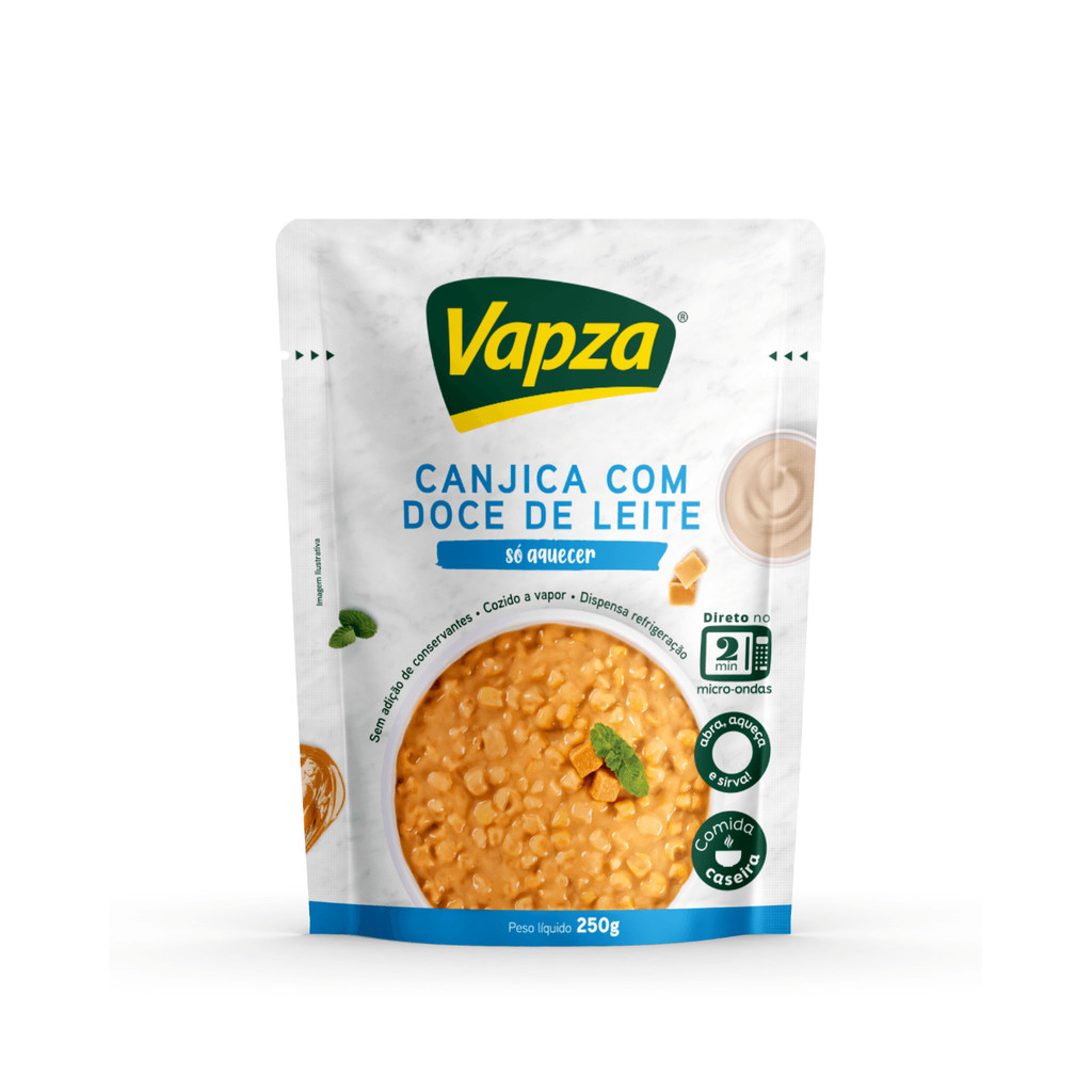 Canjica com Doce De Leite 250G Só Aquecer Vapza em Oferta na Shopee
