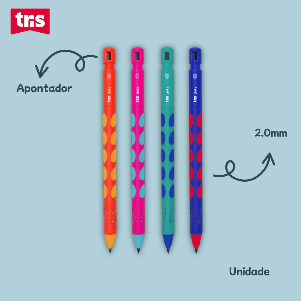 Lapiseira Grip Dots – 2.0mm – Tris em Oferta na Shopee
