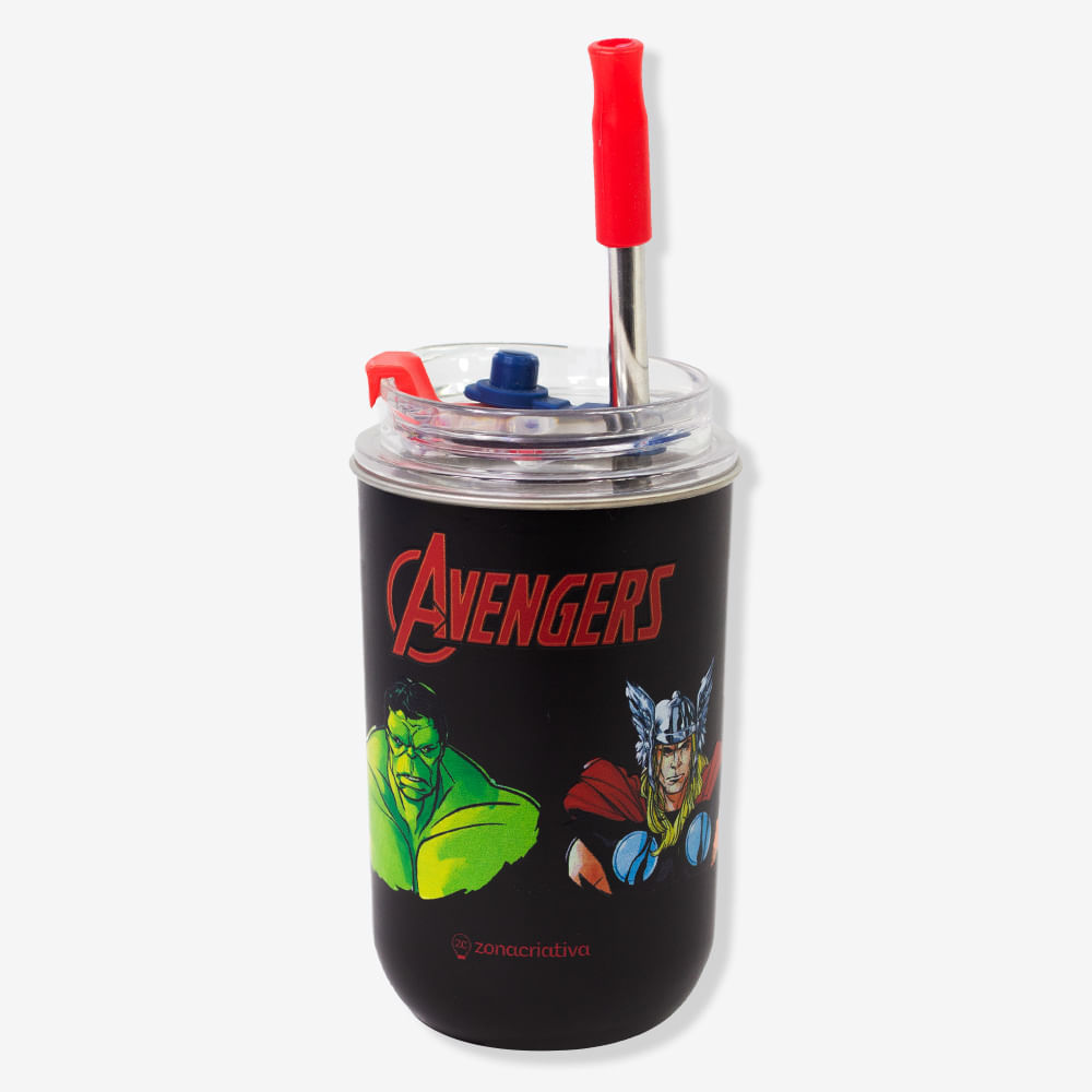 Copo Neo com Canudo Vingadores - Marvel em Oferta na Shopee