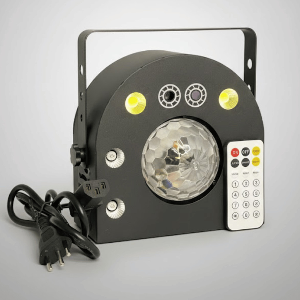 Luz de Festa LED RGB Strobo Jogo de Luz Bola Mágica Efeitos DJ Controle Remoto Som Automático Iluminação Festas e Evento em Oferta na Shopee