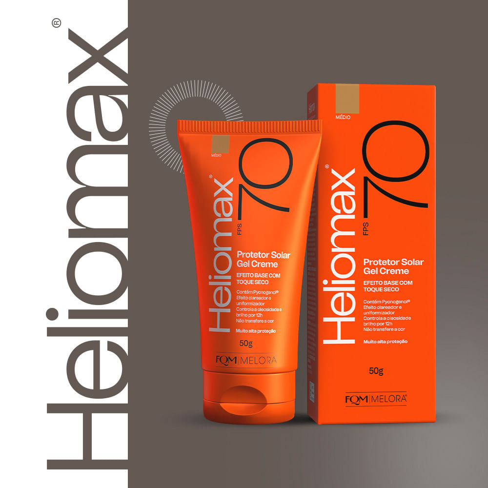 Detalhes do Heliomax Protetor Solar Gel Creme FPS 70 Cor Médio 50g