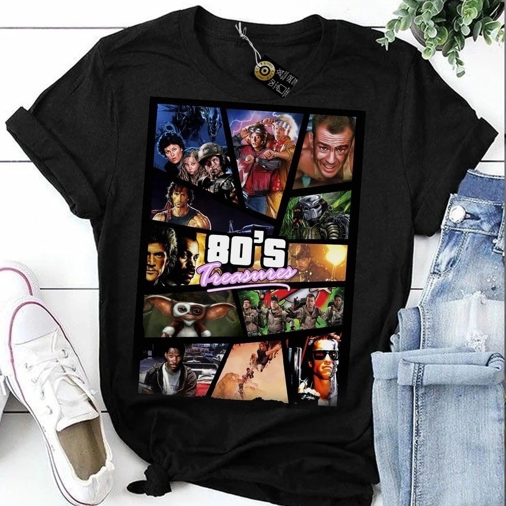 Camiseta Feminina Estampada 80 S Anos 80 Unissex Exclusivo 100% Algodão Lançamento 2025 Plus Size Oversized Retro