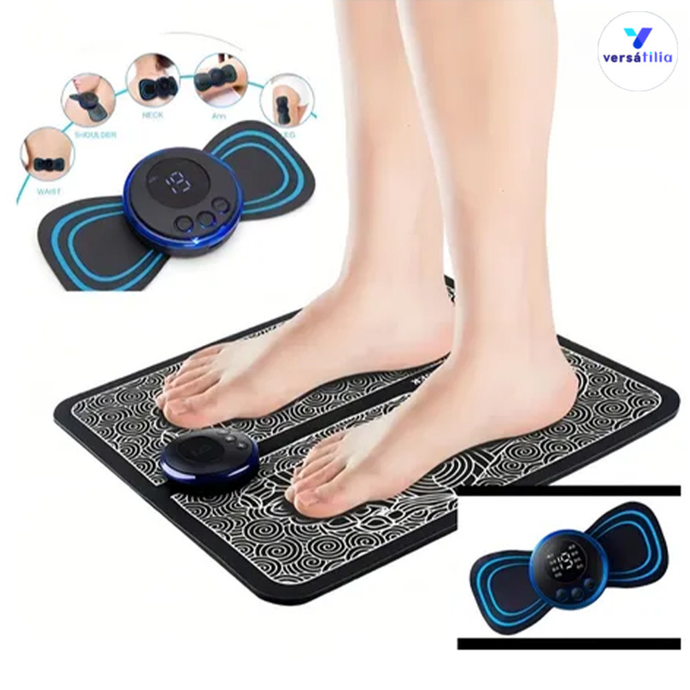 Mini massageador e Kit elétrico para pés e músculos, massageador elétrico portátil para pés, EMS