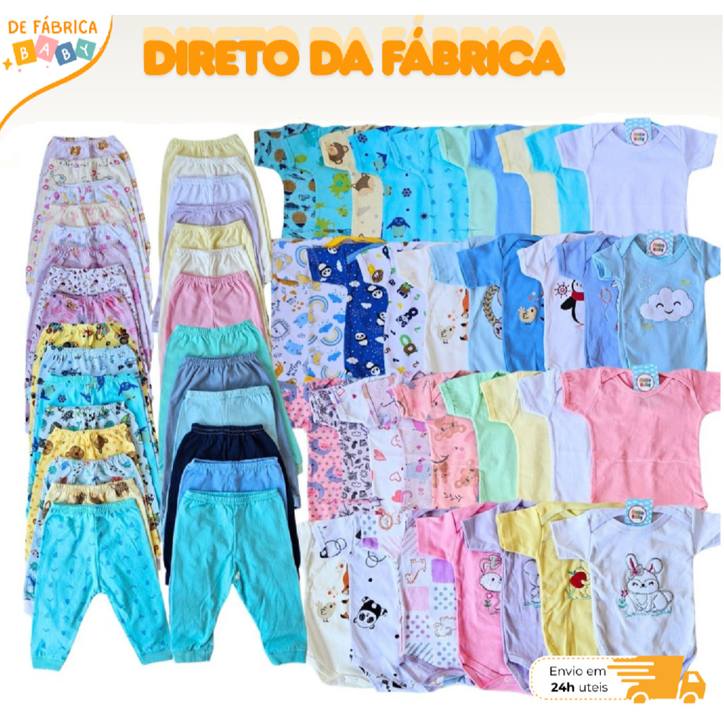 Kit 6 Peças Body Bebe Mijao Bebe Menino ou Menina 100% Algodão Recem Nascido Maternidade