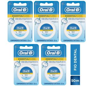 Fio Dental Oral-B Essential Floss 50m Com 5 Unidades em Oferta na Shopee