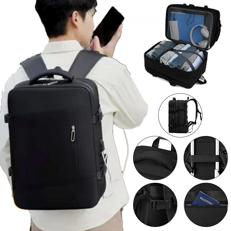 Mochila De Negócios De Viagem Expansível Grande Com interface USB