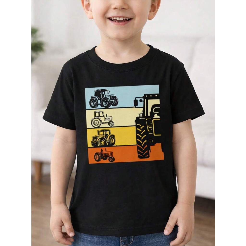 Blusa Infantil Menina Menino Kids Masculino Feminina Estampada Tratores 100% Algodão Leve Macia Blusa Camiseta Camisa