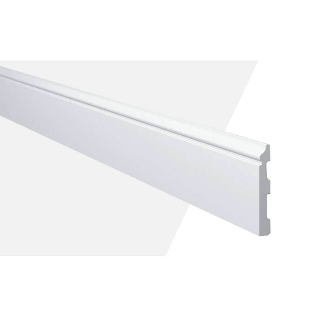 Rodapé de Poliestireno Frisado 8CMX2,44m Rende 2,44MMD8 Gart Branco Frisado