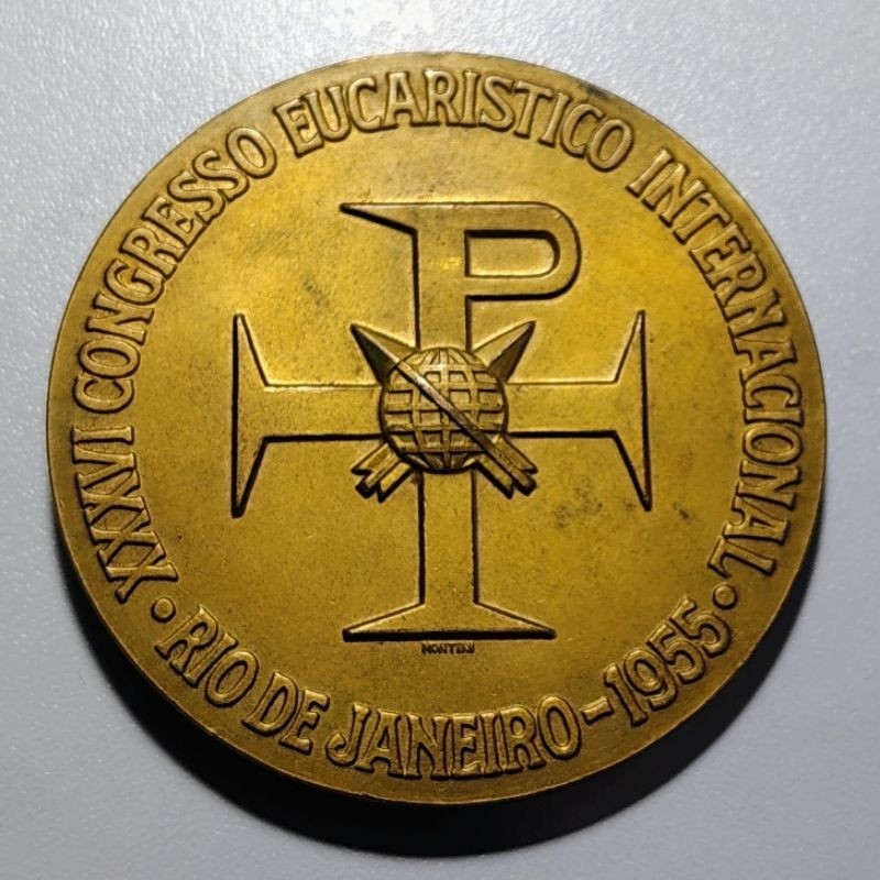 Medalha Comemorativa do 36⁰ Congresso Eucarístico Internacional - Elimatec Moedas Antigas.