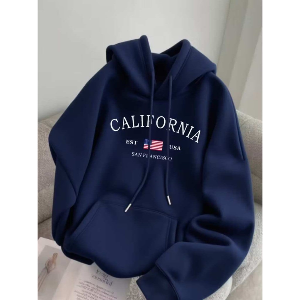 Blusa de Frio Moletom Canguru com Capuz Outono Inverno Casaco Confortável Premium Modelo California