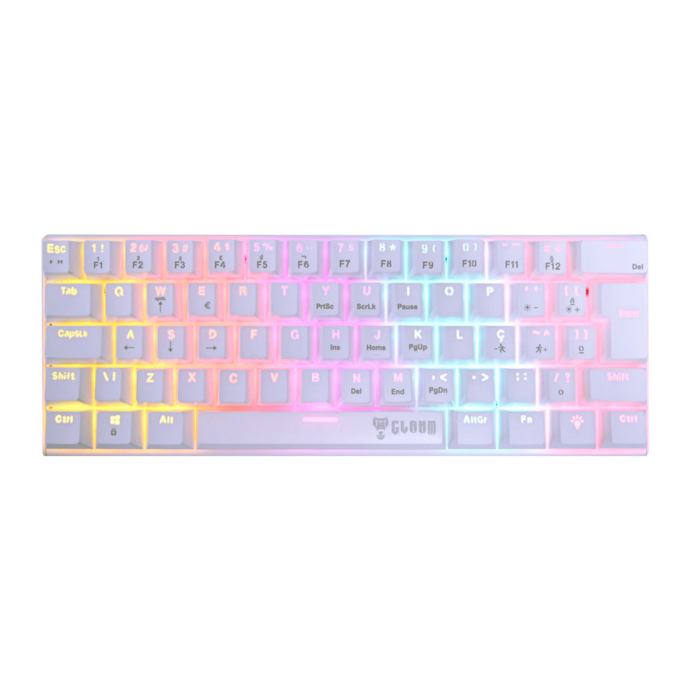 Teclado Mecanico Gamer Clanm Snow Walker TK76, RGB, Switch Red, Branco, TK76SNOW