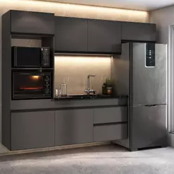 Armário Cozinha Modulada Completa Suspensa 251,5cm Milano Multimóveis MP2408
