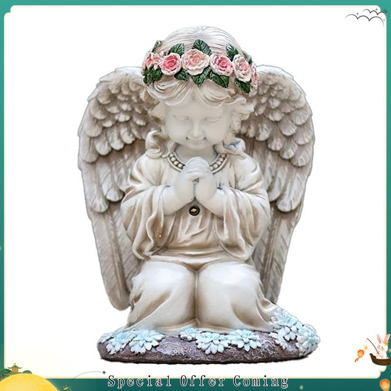 Heheshophhuuele1 Luzes De Estátua Ao Ar Livre De Jardim Movidas A Energia Solar , Estatueta De Anjo De Resina Para Pátio